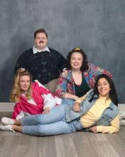 Retro photo shoot, December 2022.L-R: Emily Canner, Patience Moseley, Lisa Anderson, Isabel Coiduras